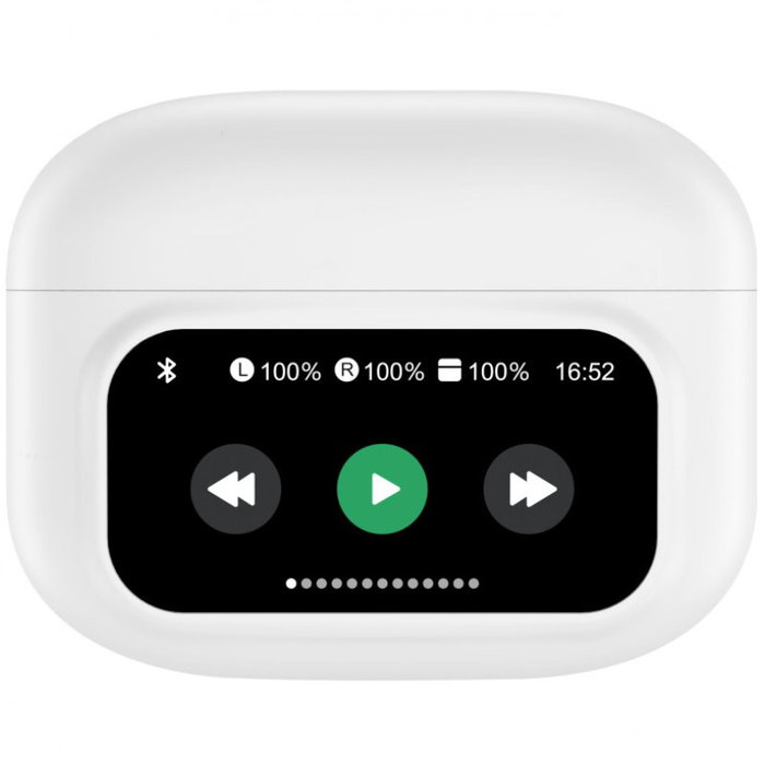 Muvit For Change Auriculares True Wireless Eco-Sound Blanco con ANC+ENC y Pantalla en Estuche M2404